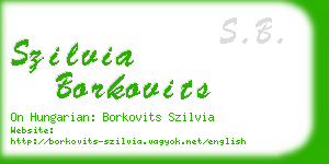 szilvia borkovits business card